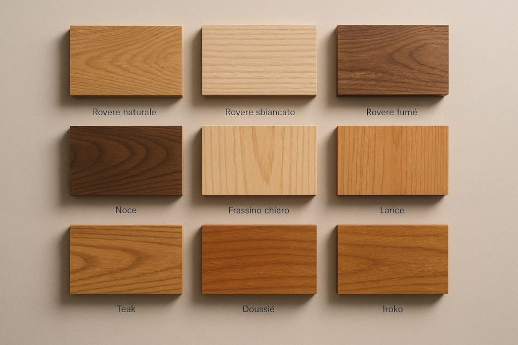 Esempi di parquet prefinito in varie essenze